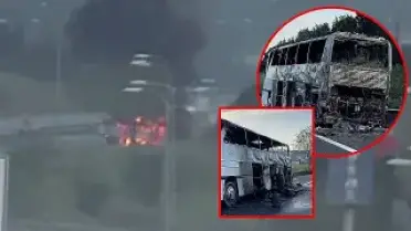 Tuzla TEM Otoyolu'nda Tur Otobüsünde Yangın: 43 Yolcu Tahliye Edildi