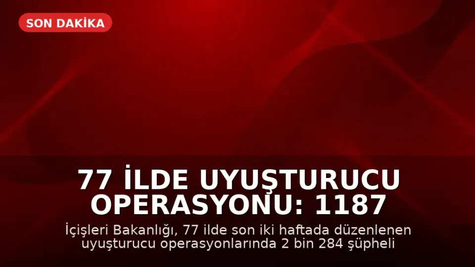77 İlde Uyuşturucu Operasyonu: 1187 Kişi Tutuklandı