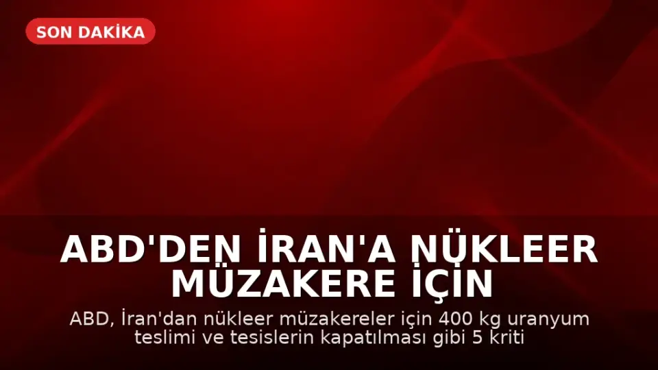 ABD'den İran'a Nükleer Müzakere İçin 5 Ana Şart