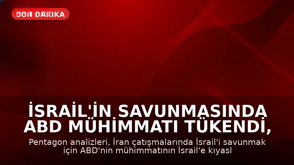 İsrail'in Savunmasında ABD Mühimmatı Tükendi, Pentagon Stoklar Endişeli
