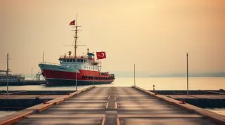 Boğaz'da dümen arızası yaşayan gemi karaya oturdu