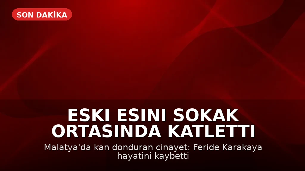 Malatya'da Eski Eş Cinayeti: H.K. Tutuklandı