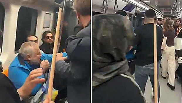 Metroda Şampiyonluk Kutlaması Kavgaya Dönüştü: Oklavalı Müdahale Kamerada
