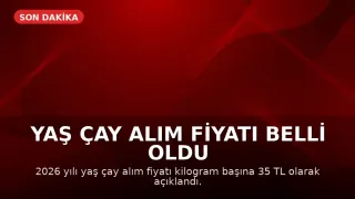 Yaş Çay Alım Fiyatı Belirlendi